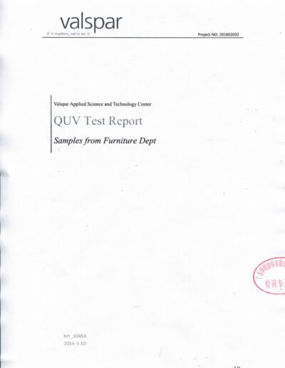 China shutters factory test report